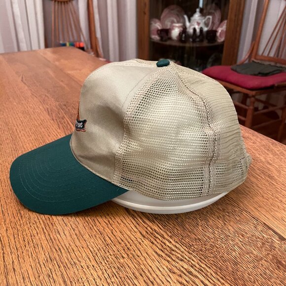 Men's Simplot Grower Solutions Snapback Green/Tan Mesh Backed Trucker Hat Cap - Picture 6 of 10